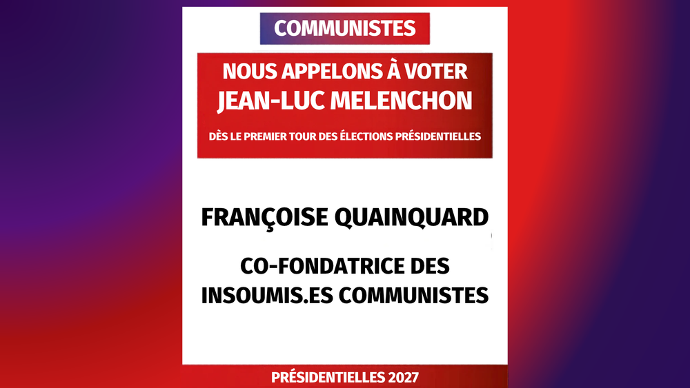 Appel de Françoise Quainquard à voter Jean-Luc Mélenchon image de l'article